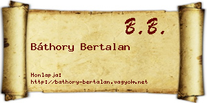 Báthory Bertalan névjegykártya