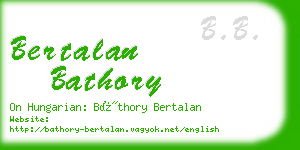 bertalan bathory business card